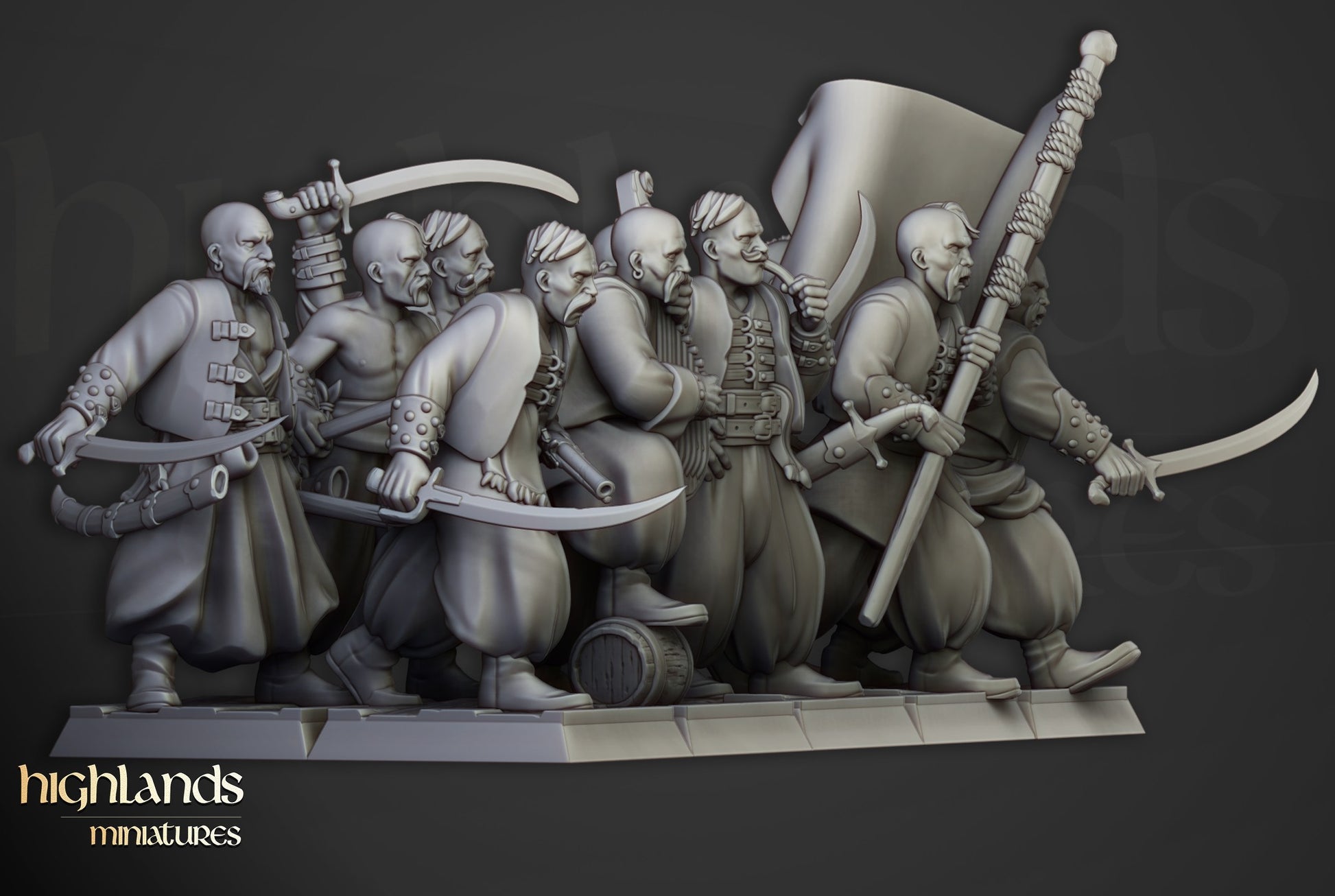 Miniatura Cosacos de Puerto Imperio resina 28mm sin pintar - Drakholm