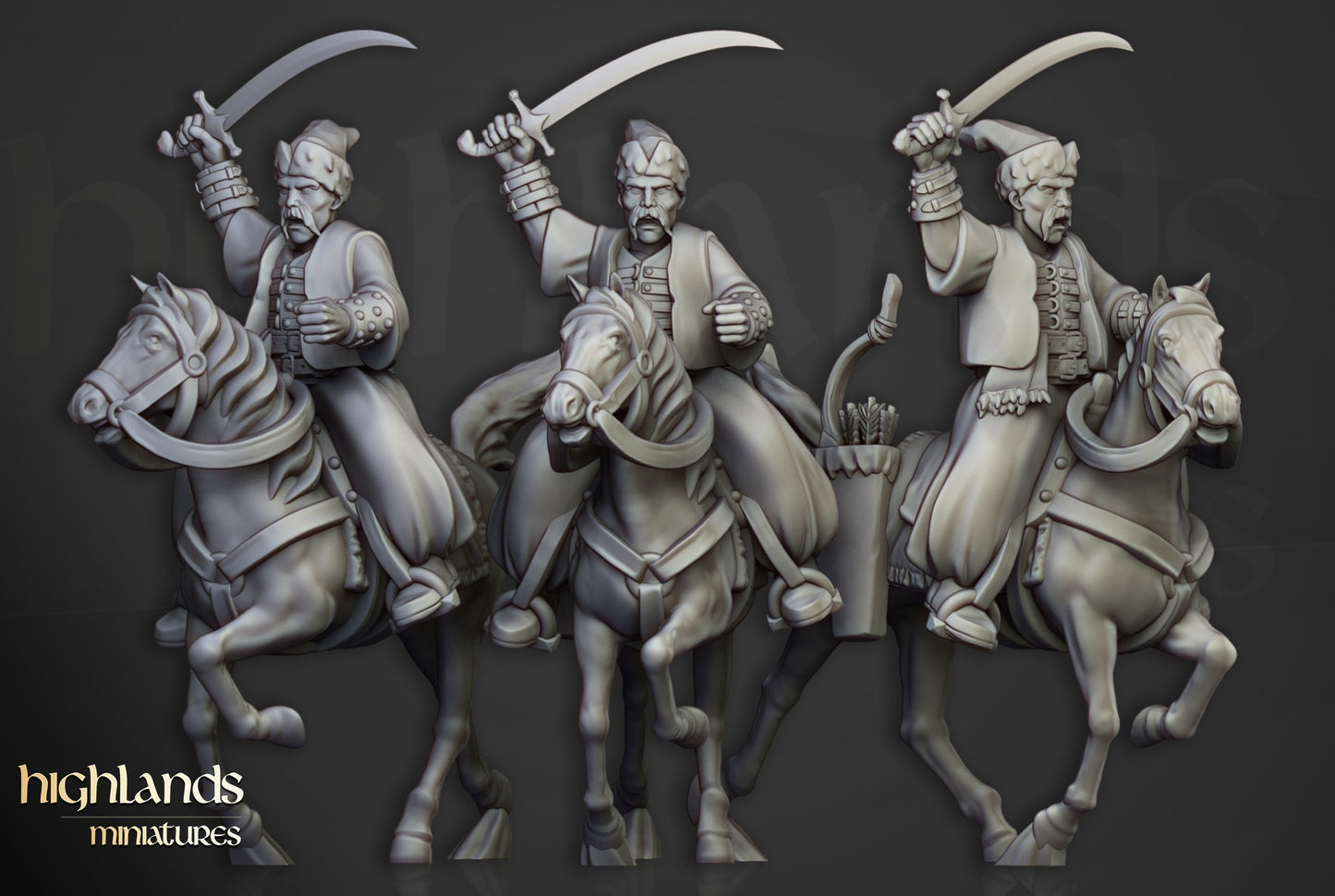 Miniatura Caballería Cosaca Ligera Imperio resina 28mm sin pintar - Drakholm