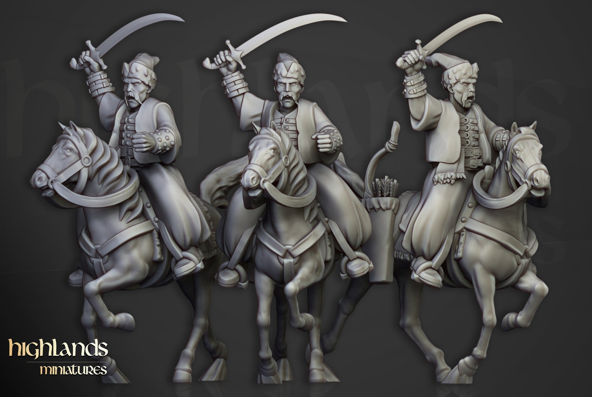 Miniatura Caballería Cosaca Ligera Imperio resina 28mm sin pintar - Drakholm
