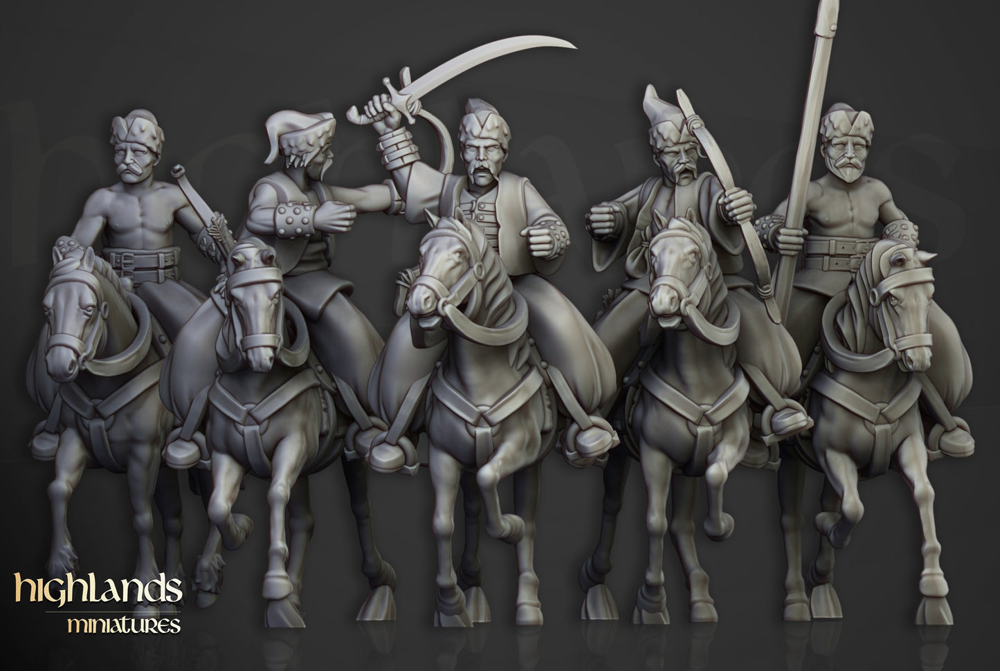 Miniatura Caballería Cosaca Ligera Imperio resina 28mm sin pintar - Drakholm