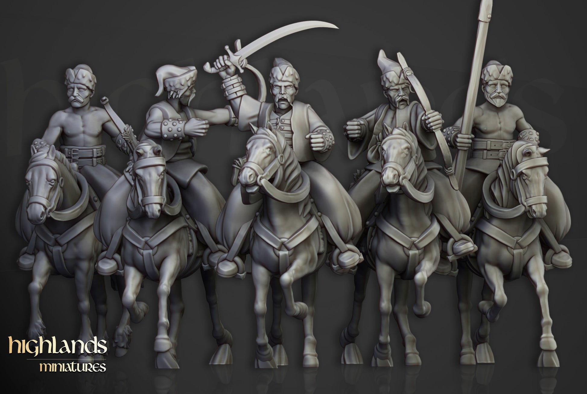 Miniatura Caballería Cosaca Ligera Imperio resina 28mm sin pintar - Drakholm