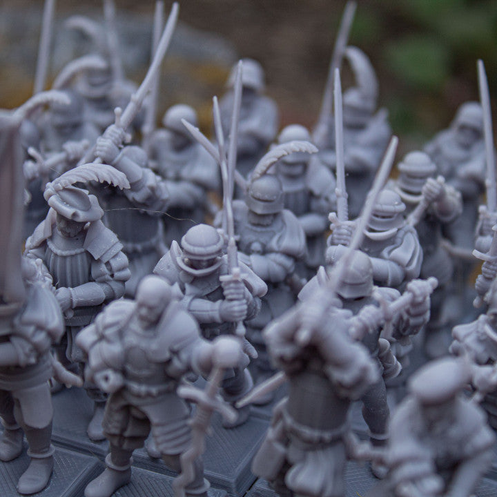 Miniatura Landsknechts de Soltau Imperio resina 28mm sin pintar - Drakholm