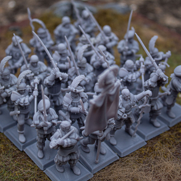 Miniatura Landsknechts de Soltau Imperio resina 28mm sin pintar - Drakholm
