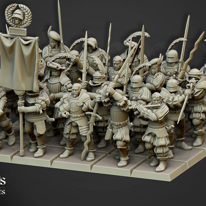 Miniatura Landsknechts de Soltau Imperio resina 28mm sin pintar - Drakholm