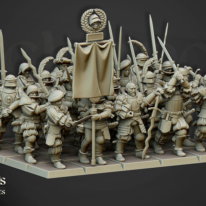 Miniatura Landsknechts de Soltau Imperio resina 28mm sin pintar - Drakholm
