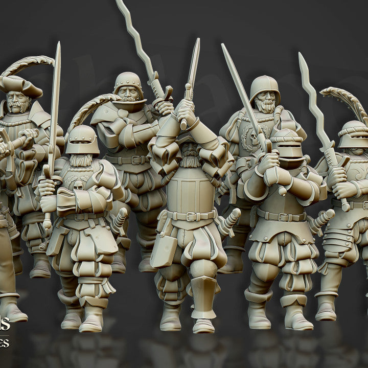 Miniatura Landsknechts de Soltau Imperio resina 28mm sin pintar - Drakholm