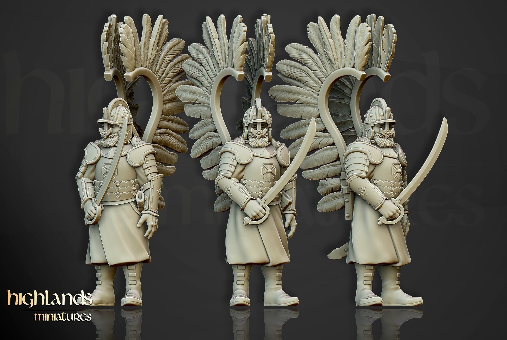 Miniatura Húsares Alados a Pie Imperio resina 28mm sin pintar - Drakholm