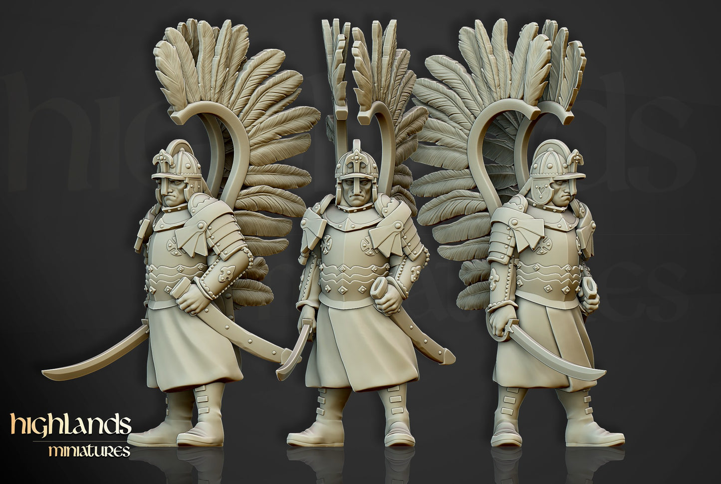 Miniatura Húsares Alados a Pie Imperio resina 28mm sin pintar - Drakholm