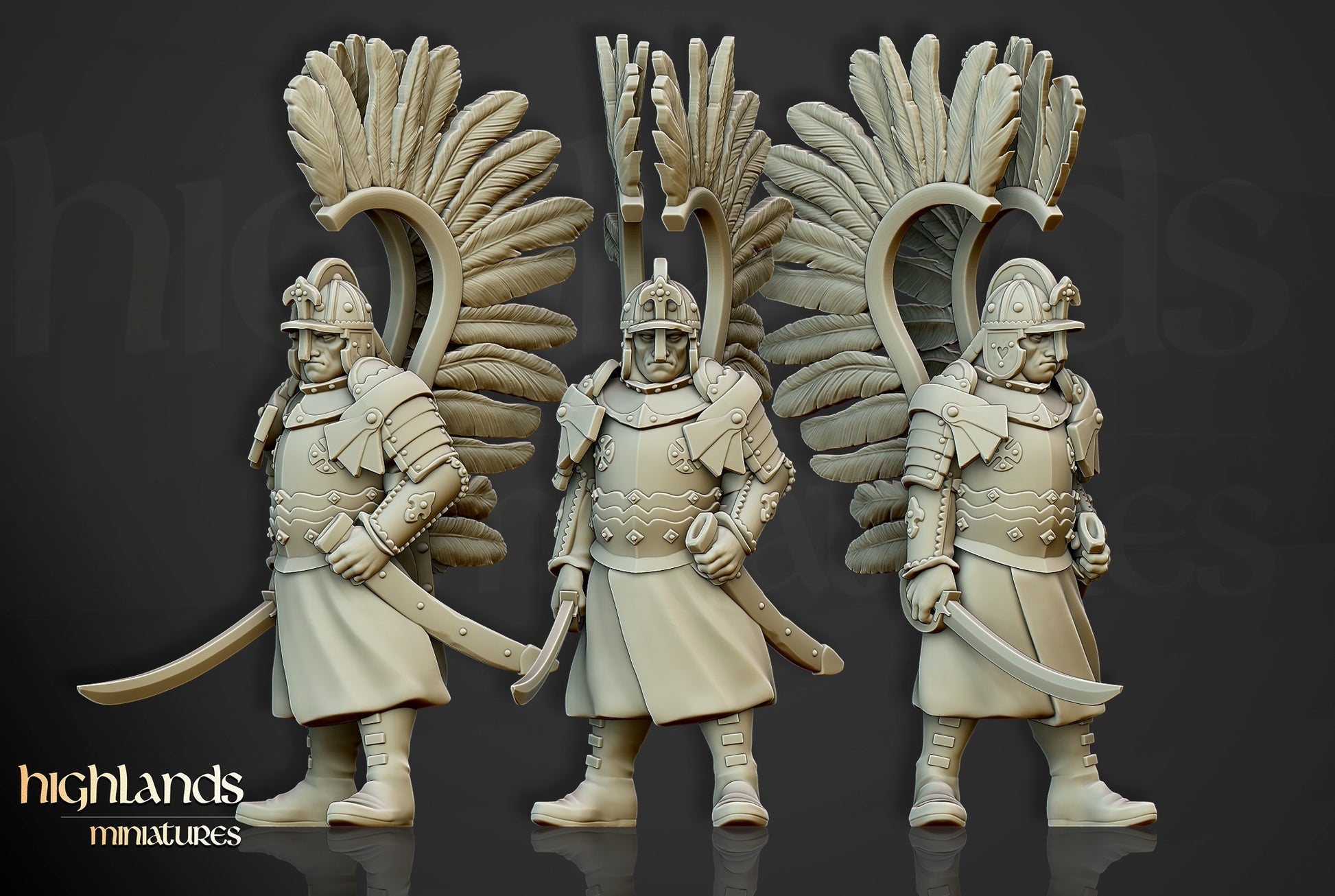 Miniatura Húsares Alados a Pie Imperio resina 28mm sin pintar - Drakholm