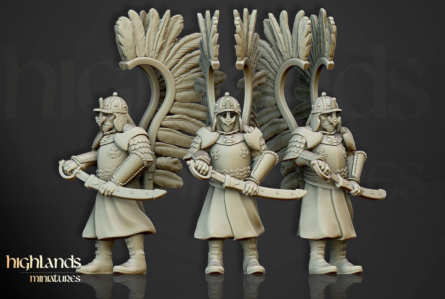 Miniatura Húsares Alados a Pie Imperio resina 28mm sin pintar - Drakholm