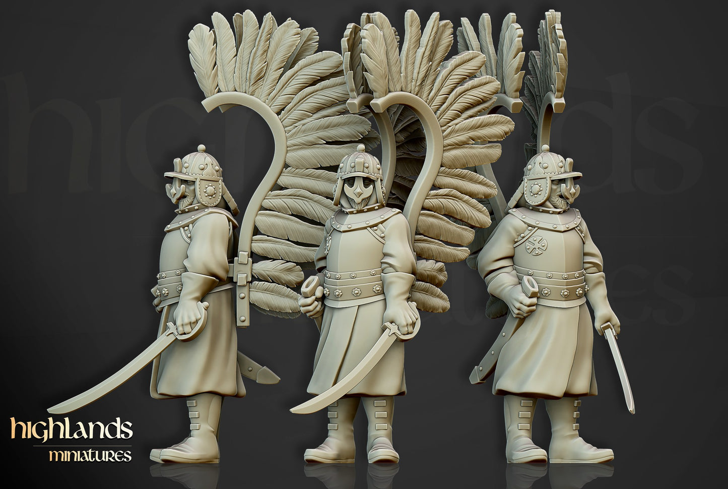 Miniatura Húsares Alados a Pie Imperio resina 28mm sin pintar - Drakholm