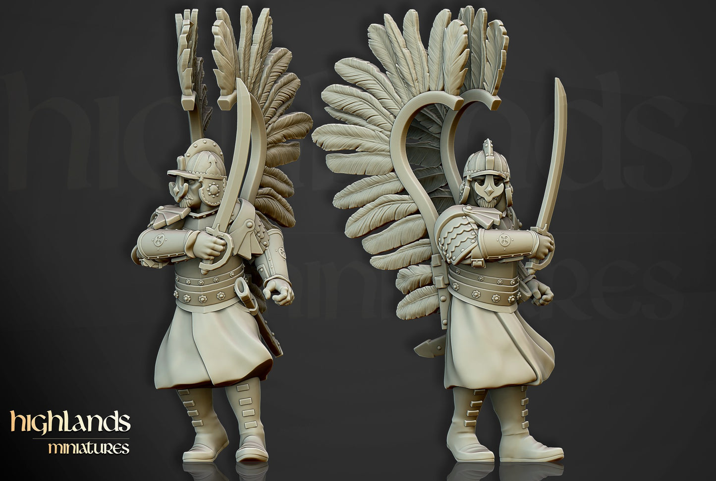 Miniatura Húsares Alados a Pie Imperio resina 28mm sin pintar - Drakholm