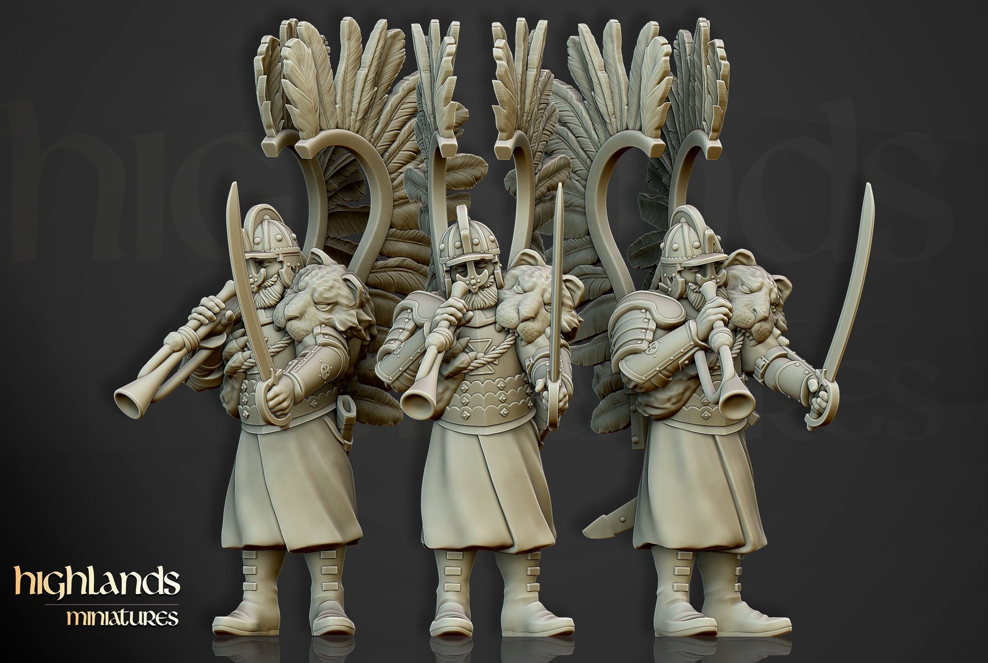 Miniatura Húsares Alados a Pie Imperio resina 28mm sin pintar - Drakholm