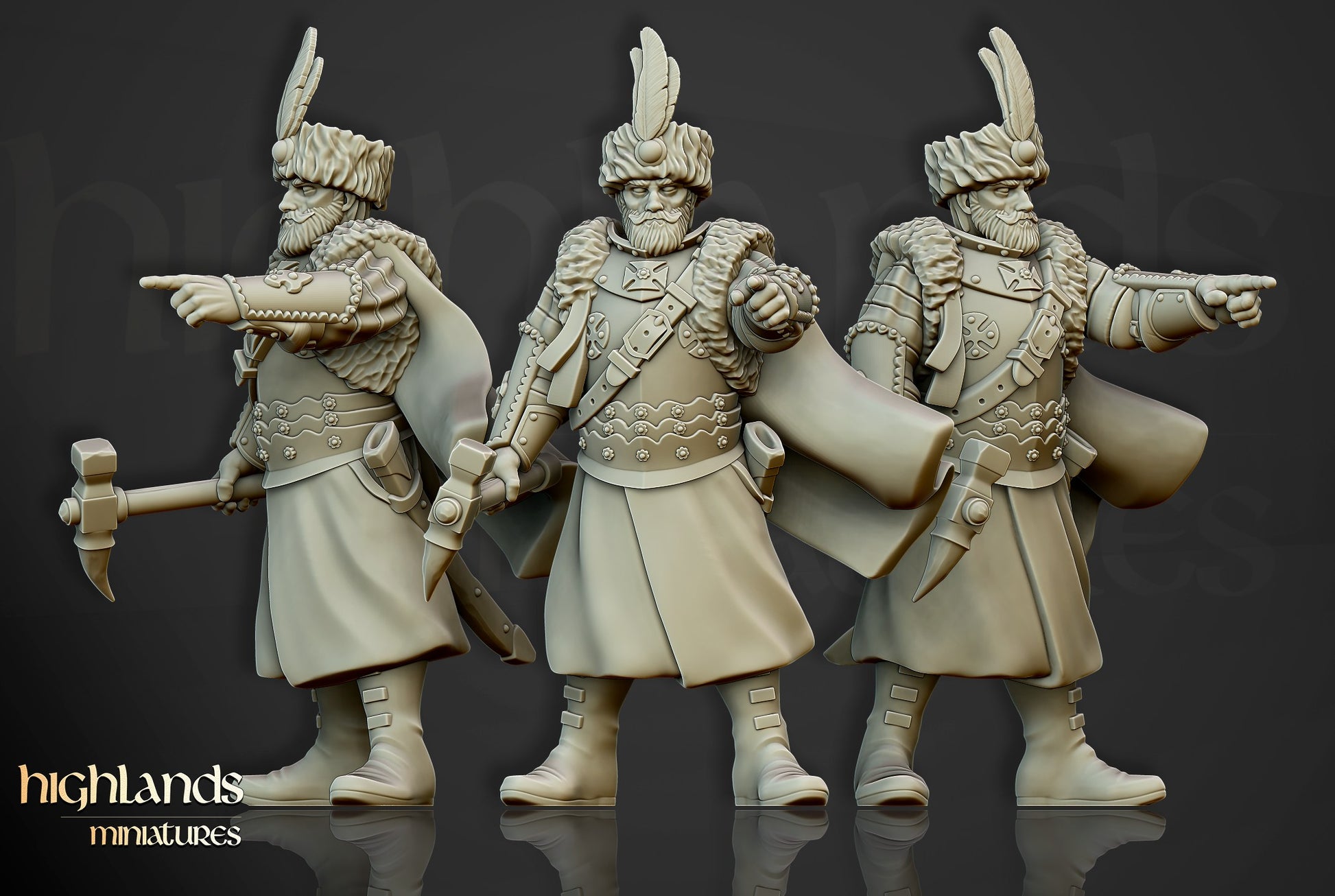 Miniatura Húsares Alados a Pie Imperio resina 28mm sin pintar - Drakholm