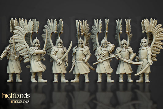 Miniatura Húsares Alados a Pie Imperio resina 28mm sin pintar - Drakholm