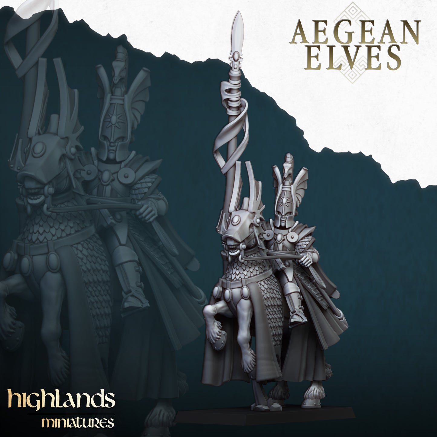 Miniatura Señor Montado Altos Elfos resina 28mm sin pintar - Drakholm