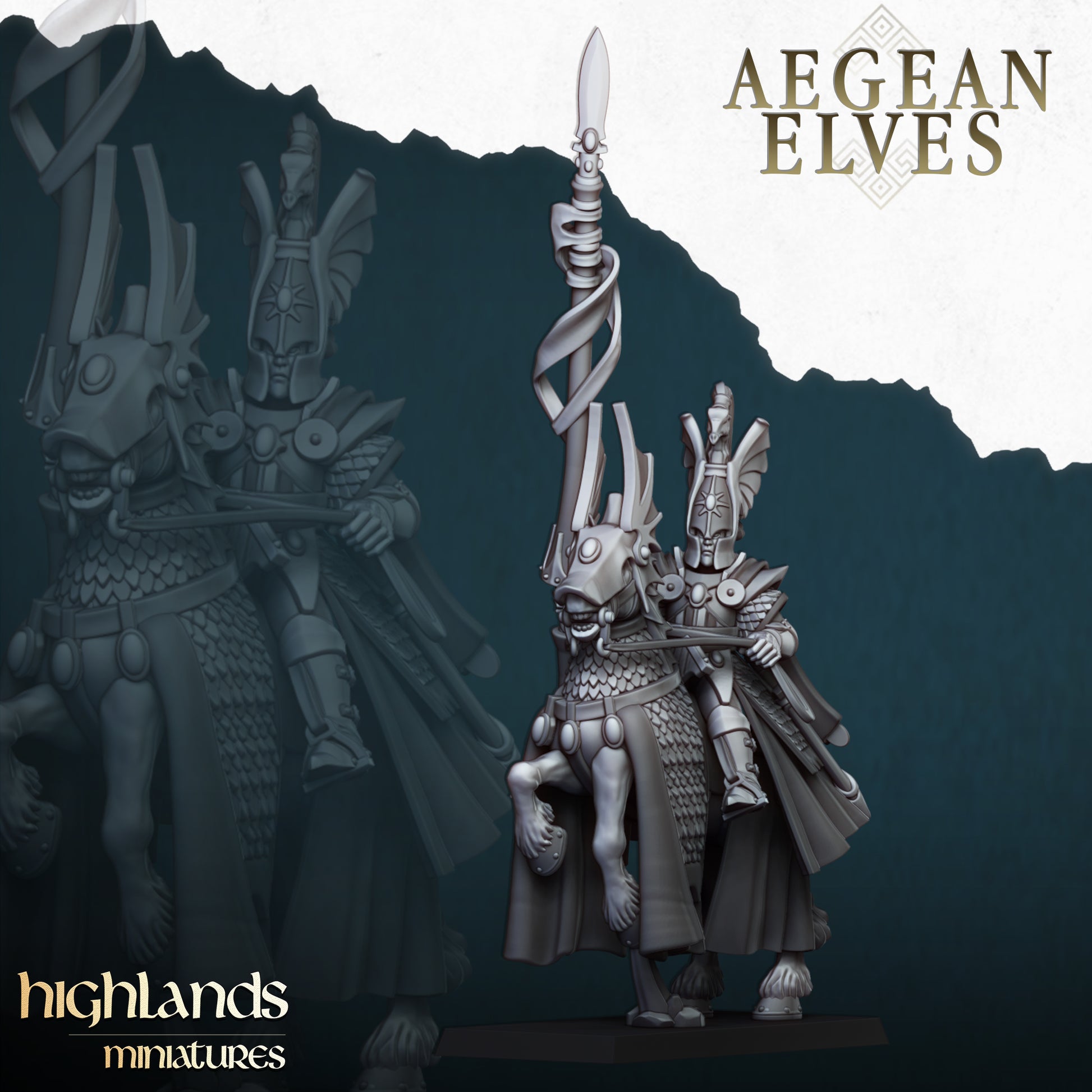 Miniatura Señor Montado Altos Elfos resina 28mm sin pintar - Drakholm