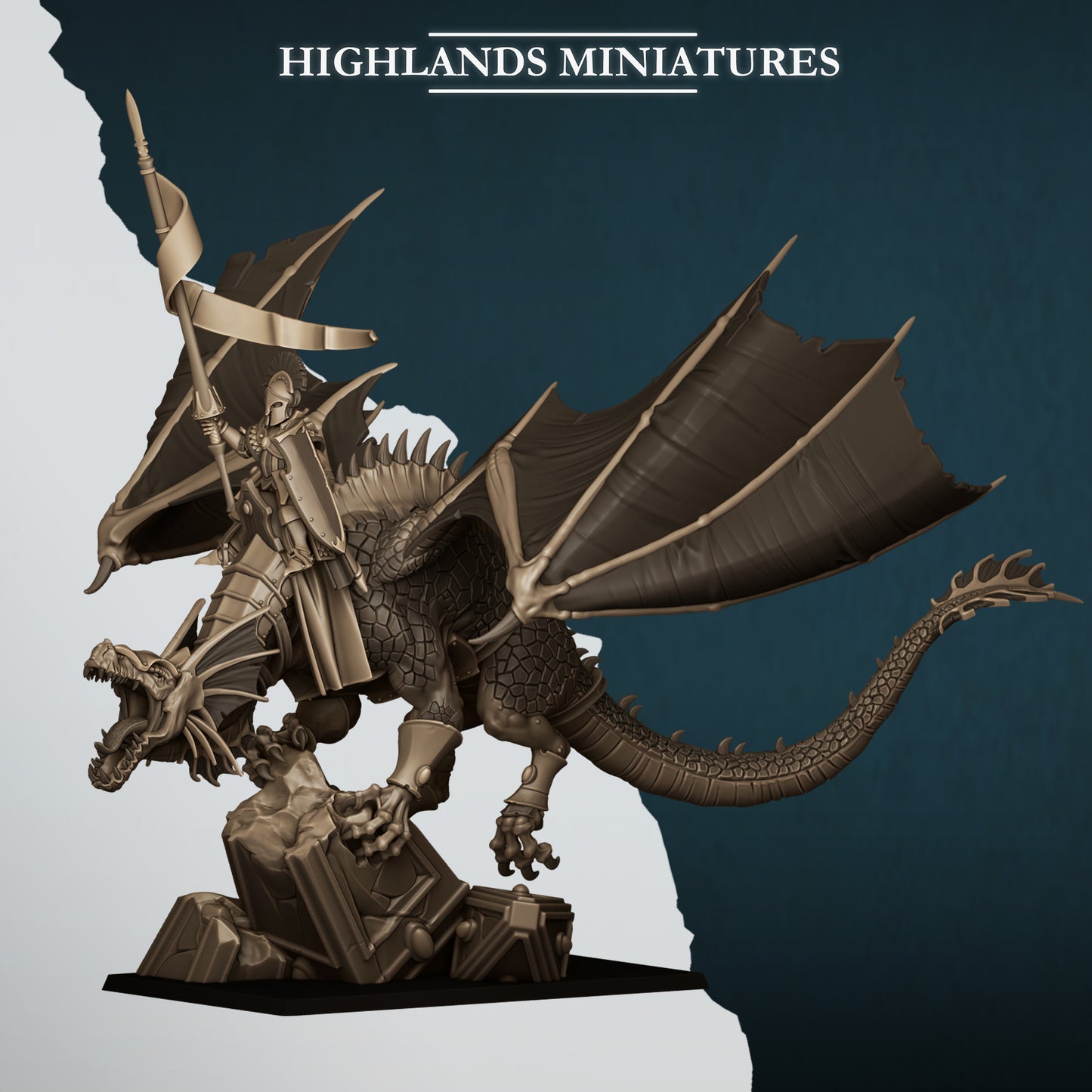 Miniatura Príncipe en Dragón Altos Elfos resina 28mm sin pintar - Drakholm