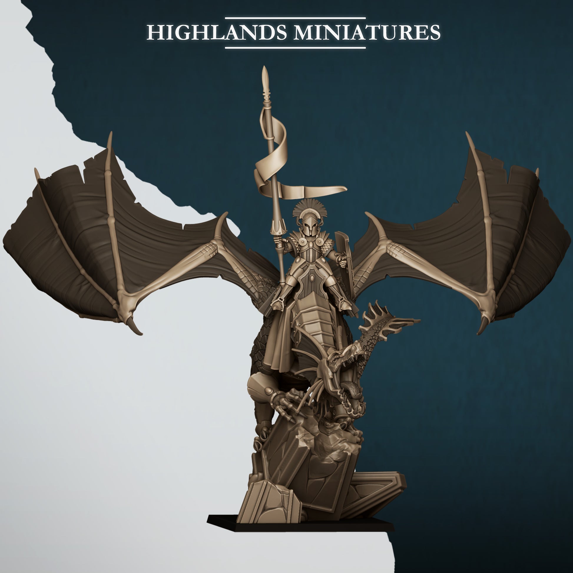 Miniatura Príncipe en Dragón Altos Elfos resina 28mm sin pintar - Drakholm