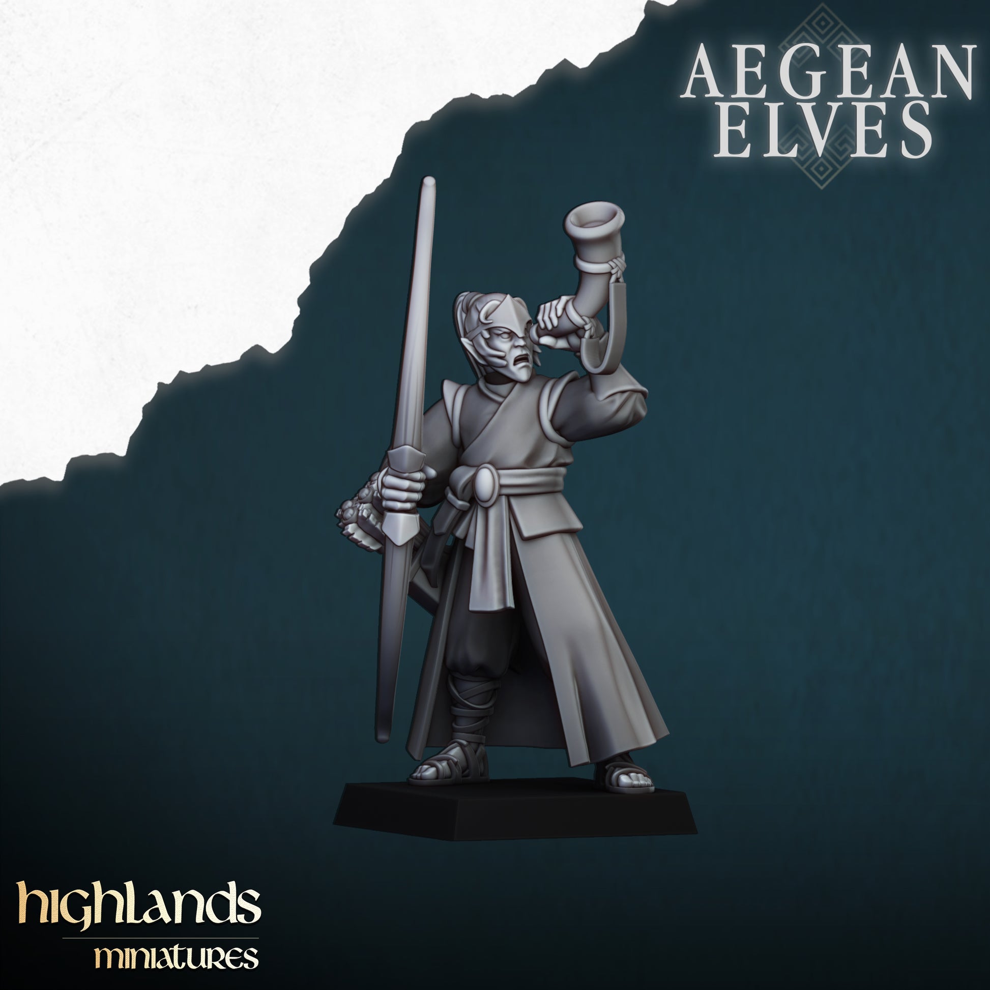 Miniatura Arqueros Altos Elfos resina 28mm sin pintar - Drakholm