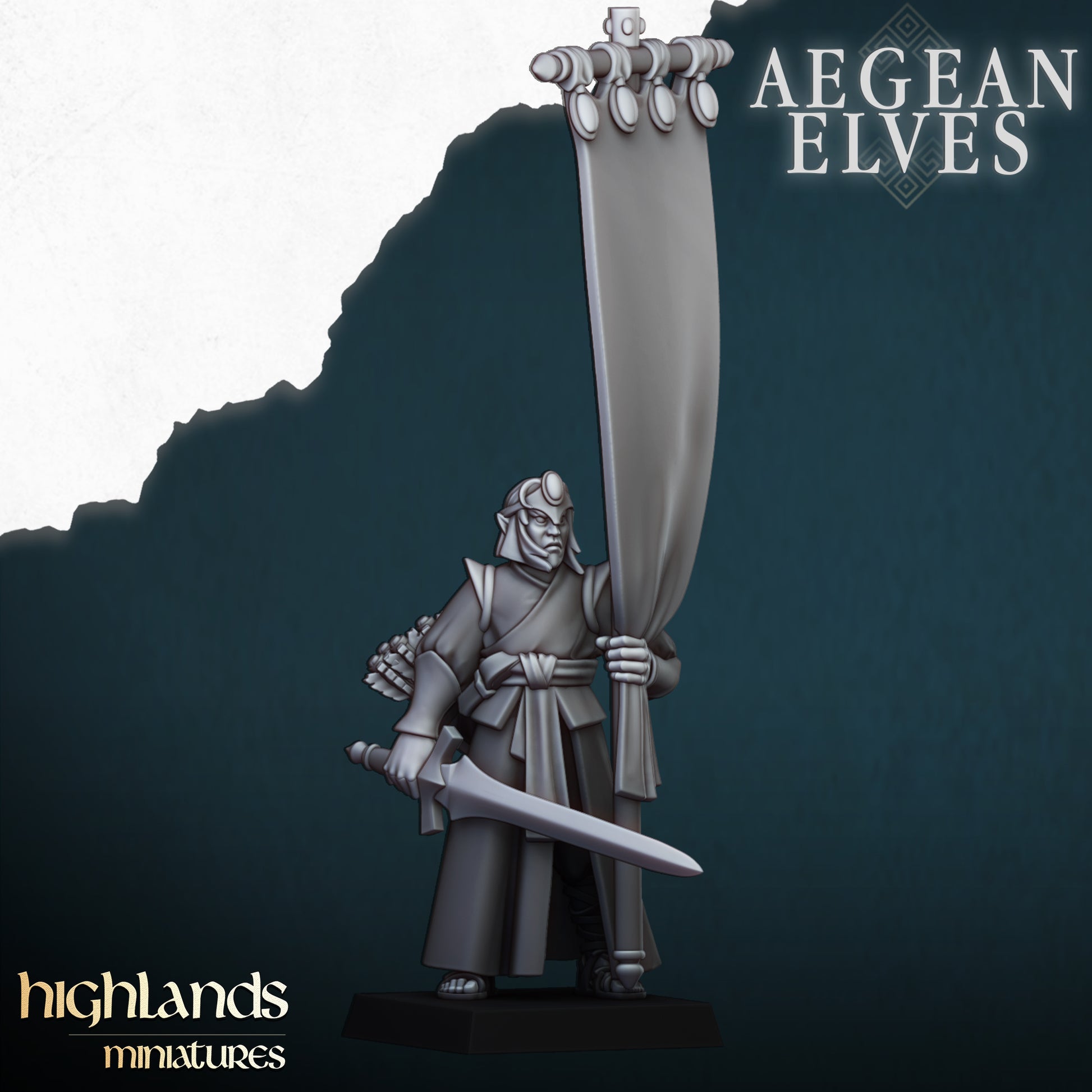 Miniatura Arqueros Altos Elfos resina 28mm sin pintar - Drakholm