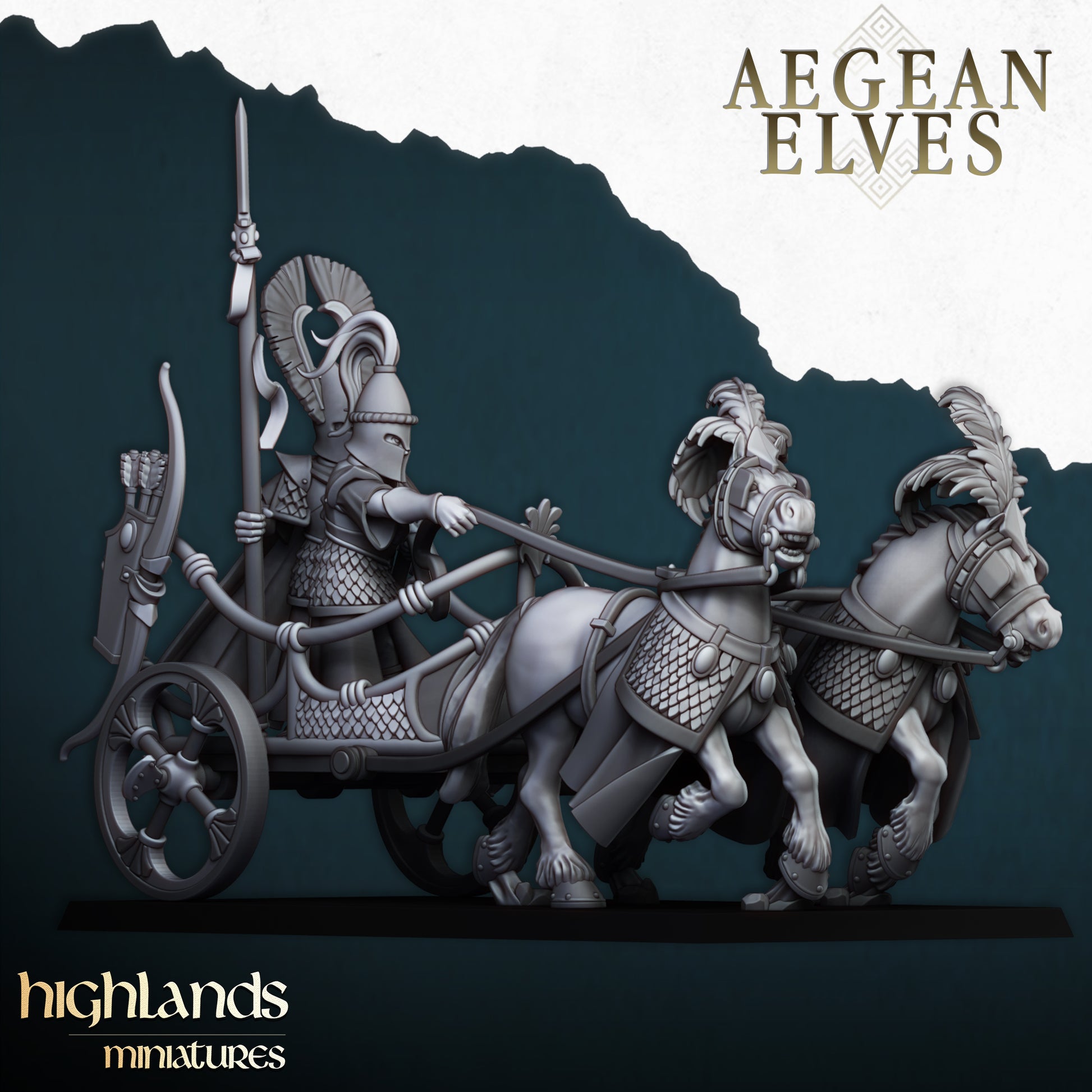 Miniatura Carro de Guerra Altos Elfos resina 28mm sin pintar - Drakholm
