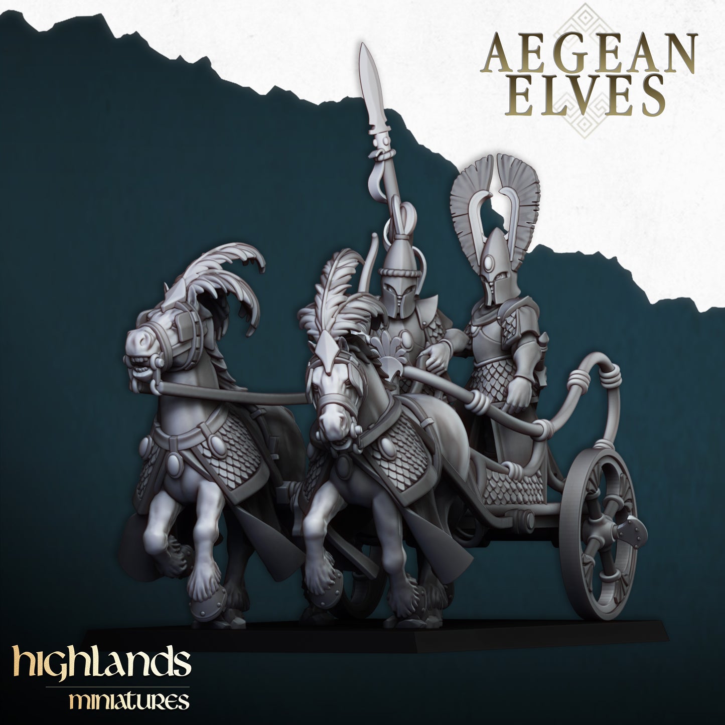 Miniatura Carro de Guerra Altos Elfos resina 28mm sin pintar - Drakholm