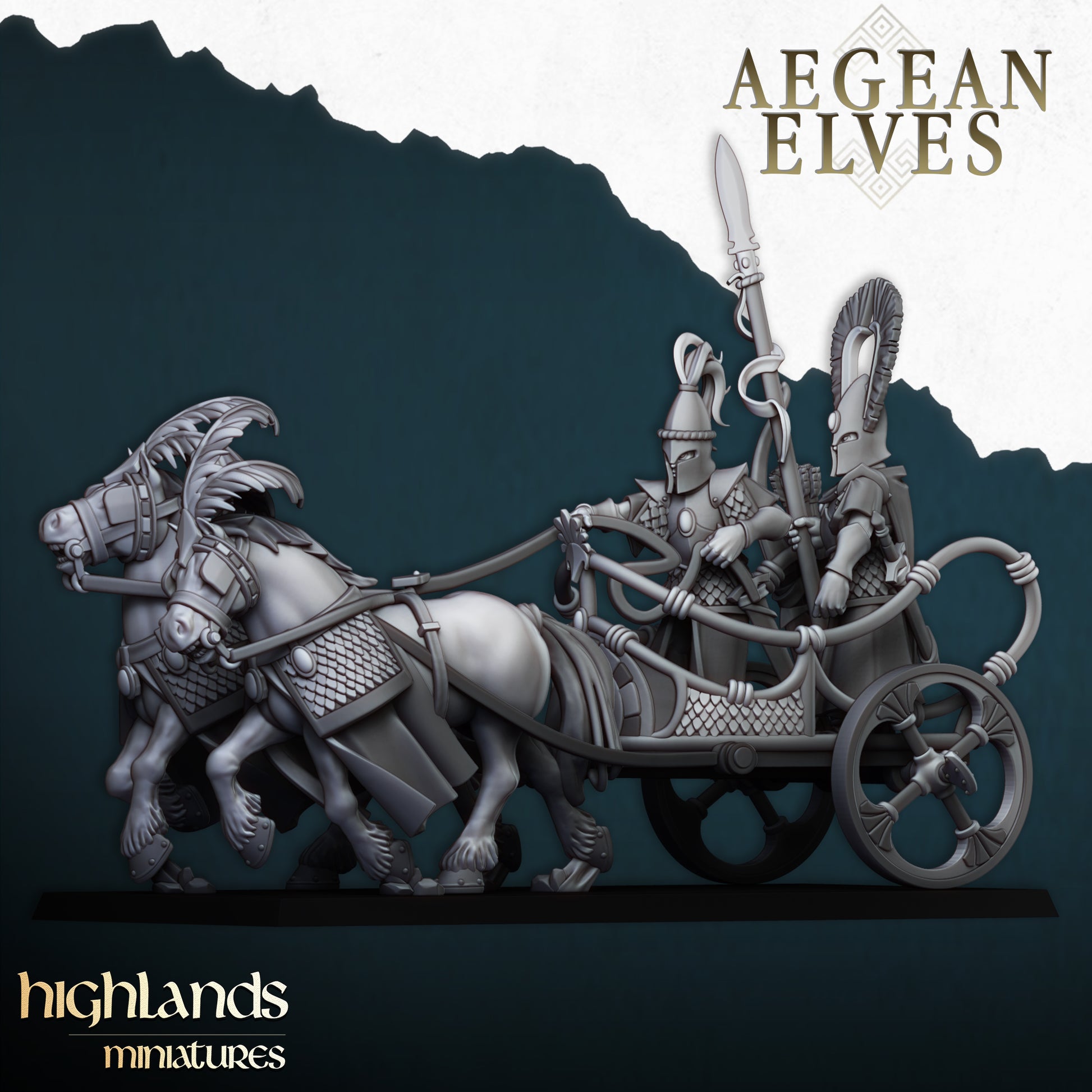 Miniatura Carro de Guerra Altos Elfos resina 28mm sin pintar - Drakholm