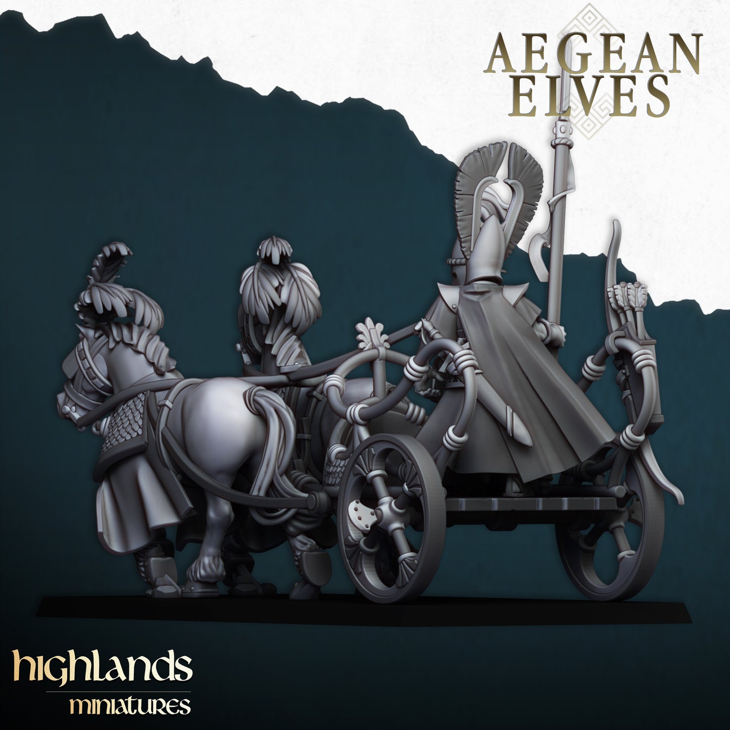 Miniatura Carro de Guerra Altos Elfos resina 28mm sin pintar - Drakholm