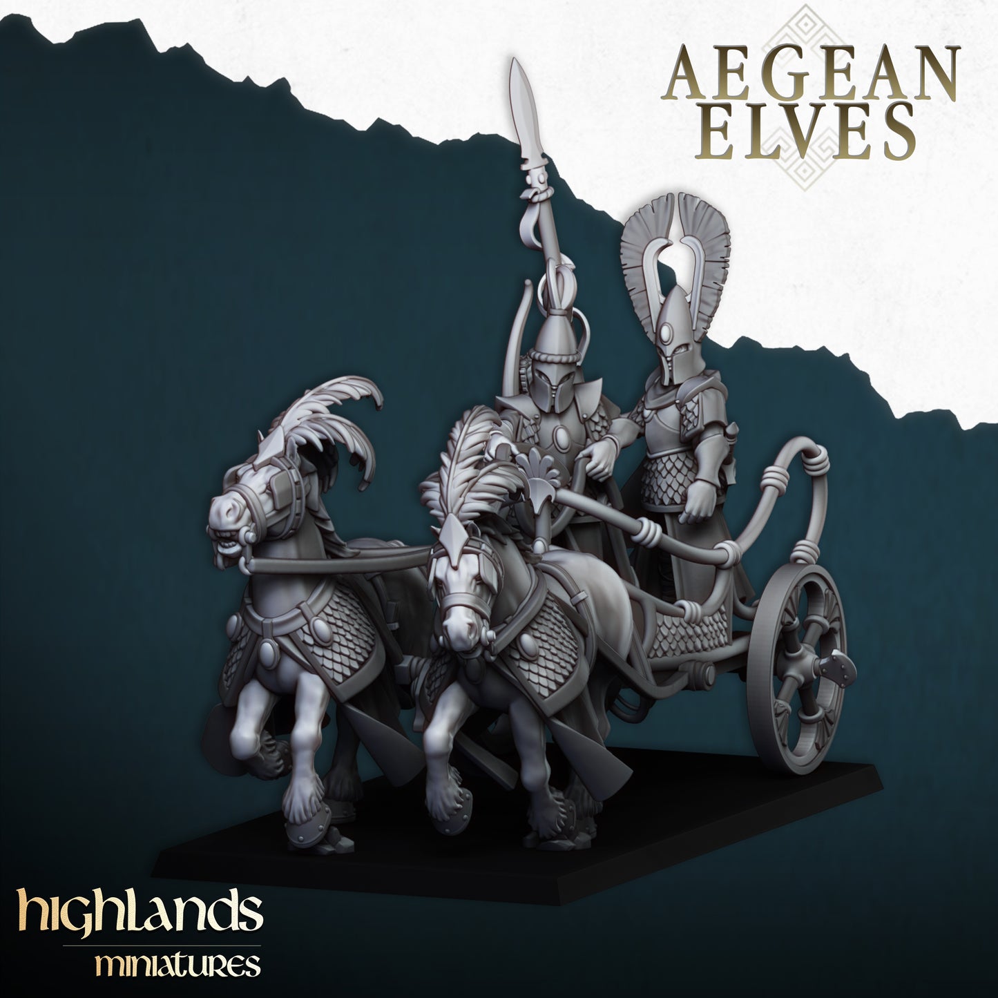 Miniatura Carro de Guerra Altos Elfos resina 28mm sin pintar - Drakholm
