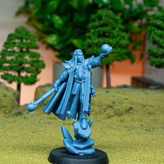Miniatura Maga Altos Elfos resina 28mm sin pintar - Drakholm