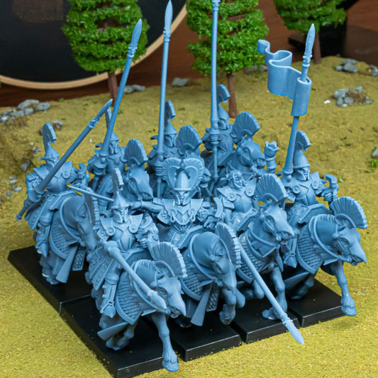 Miniatura Caballería de Lanceros Altos Elfos resina 28mm sin pintar - Drakholm
