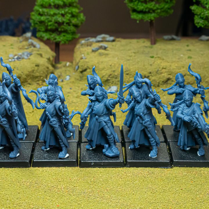 Miniatura Doncellas Altos Elfos resina 28mm sin pintar - Drakholm