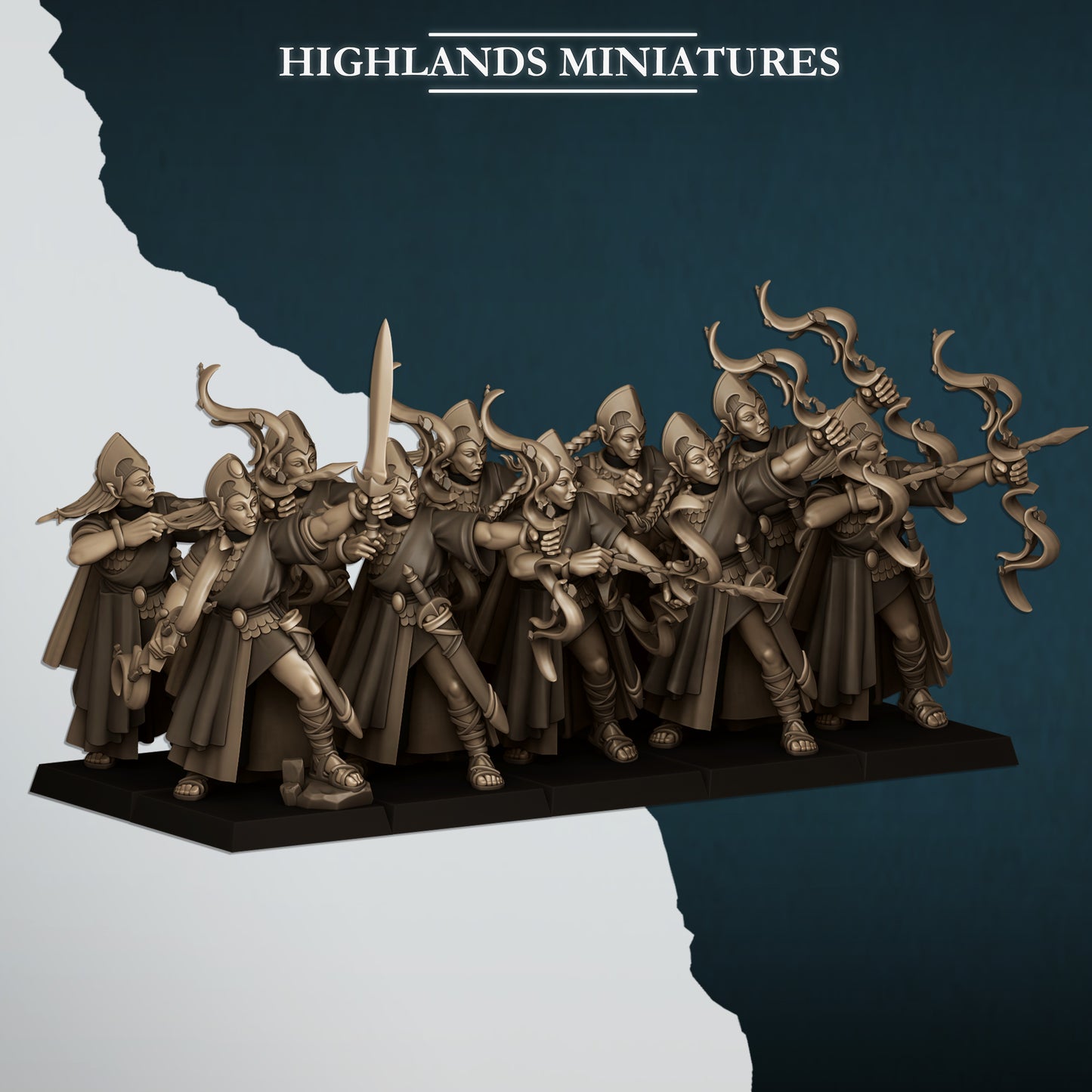 Miniatura Doncellas Altos Elfos resina 28mm sin pintar - Drakholm
