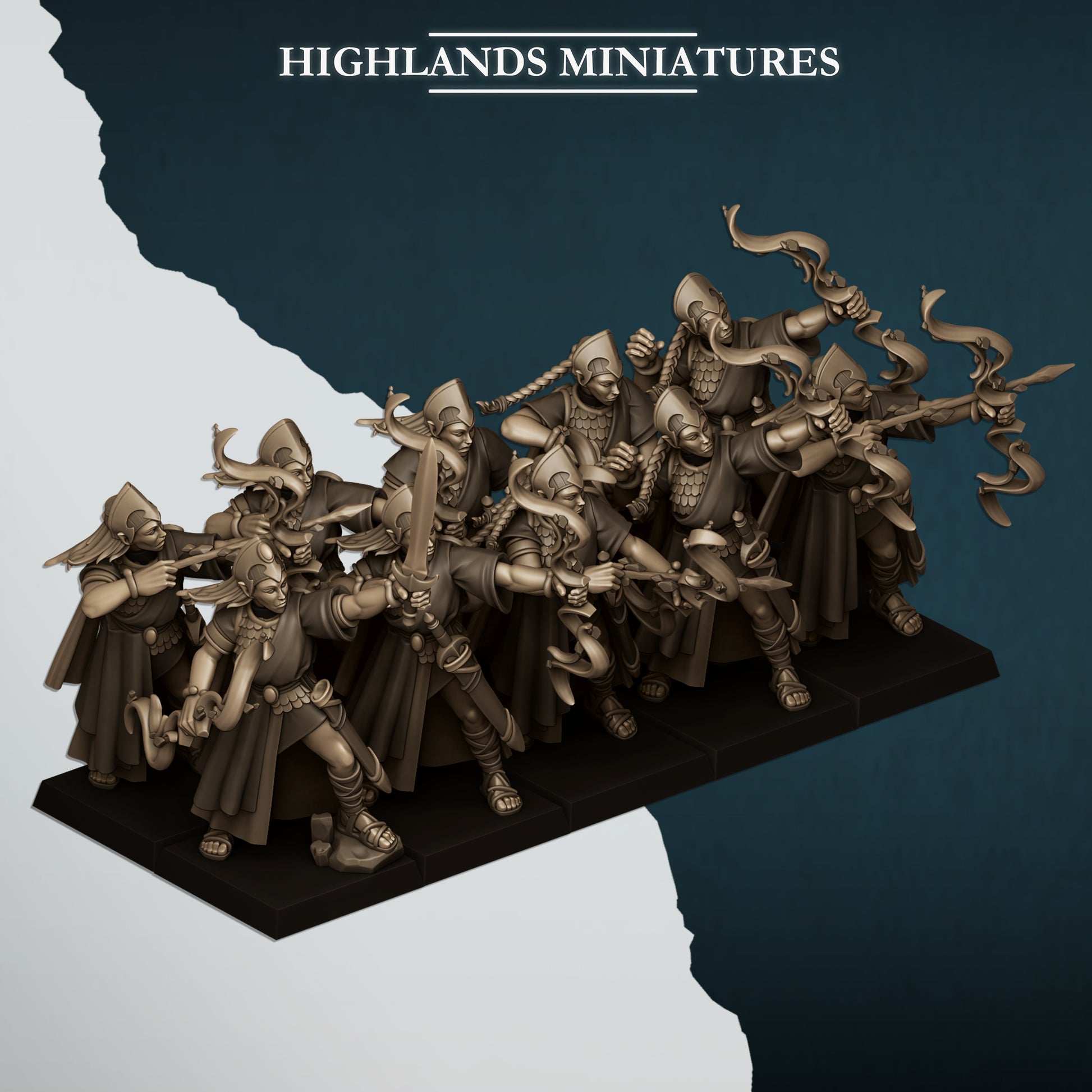 Miniatura Doncellas Altos Elfos resina 28mm sin pintar - Drakholm