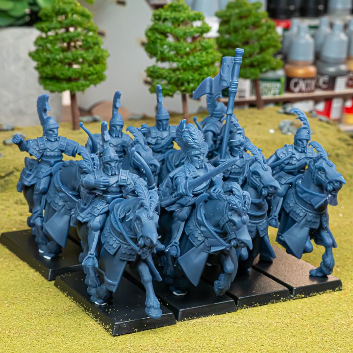 Miniatura Hippeis con Arcos Altos Elfos resina 28mm sin pintar - Drakholm