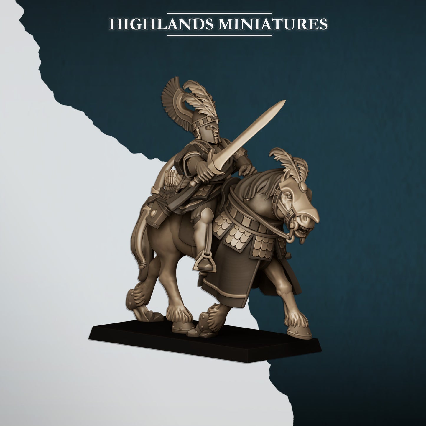 Miniatura Hippeis con Arcos Altos Elfos resina 28mm sin pintar - Drakholm