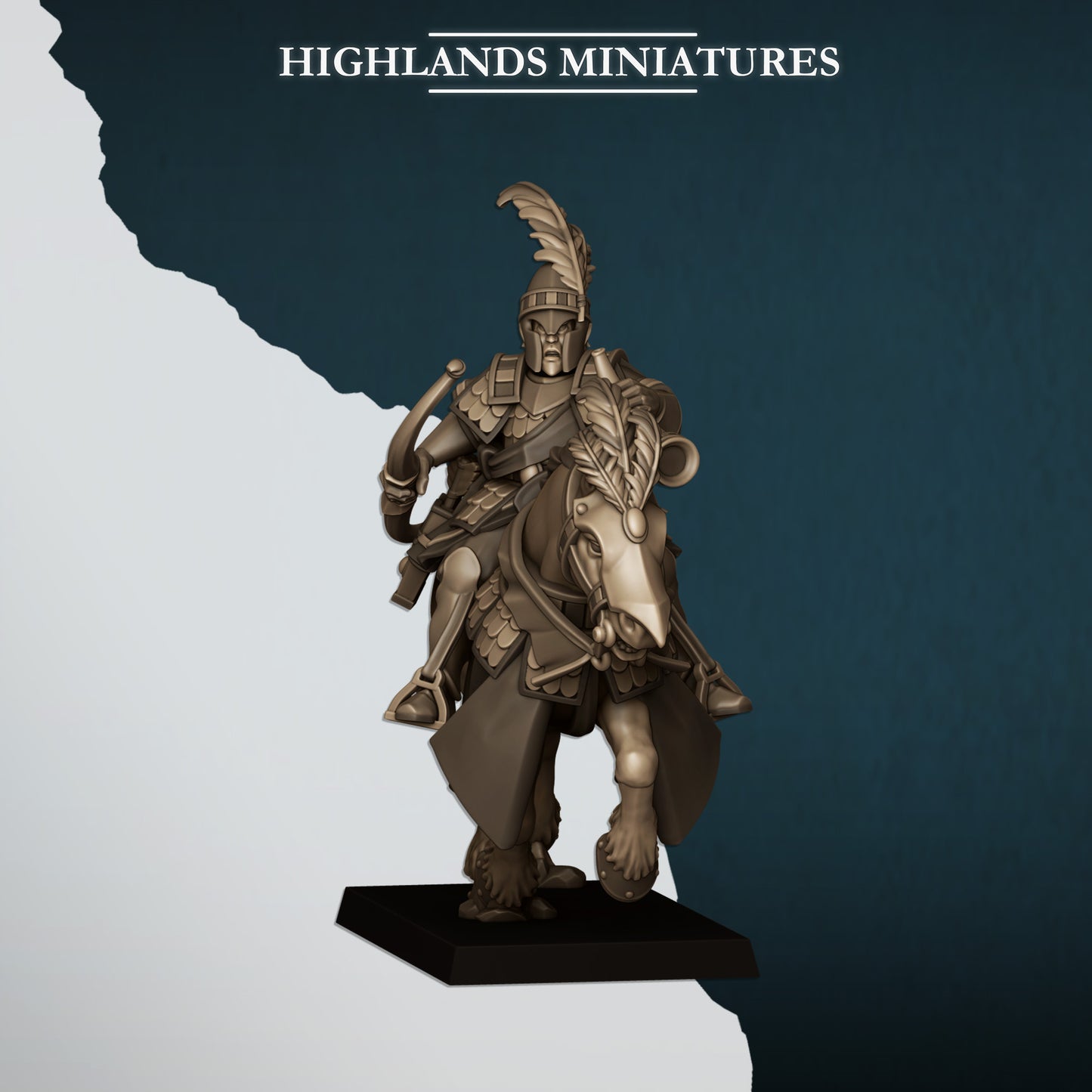 Miniatura Hippeis con Arcos Altos Elfos resina 28mm sin pintar - Drakholm