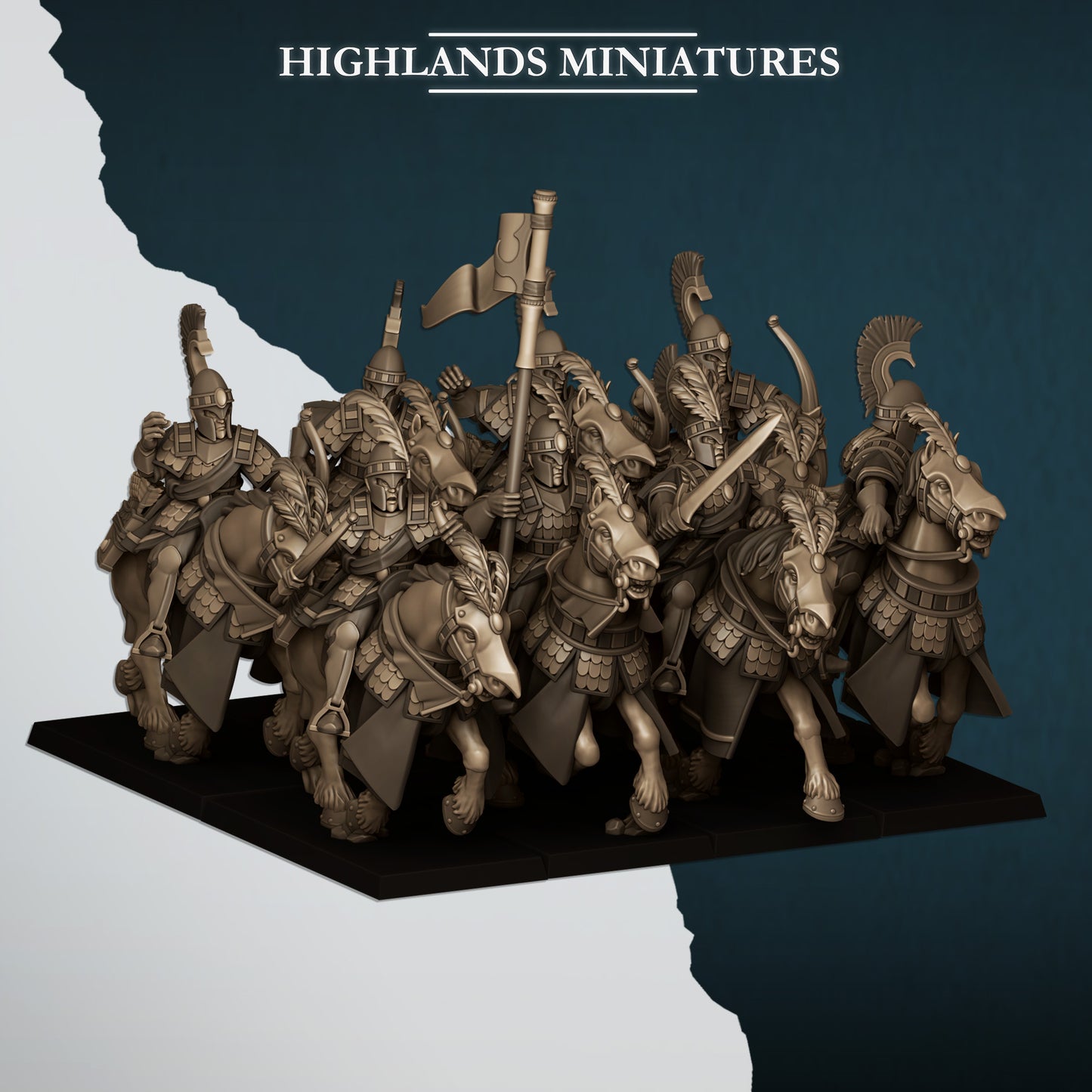 Miniatura Hippeis con Arcos Altos Elfos resina 28mm sin pintar - Drakholm
