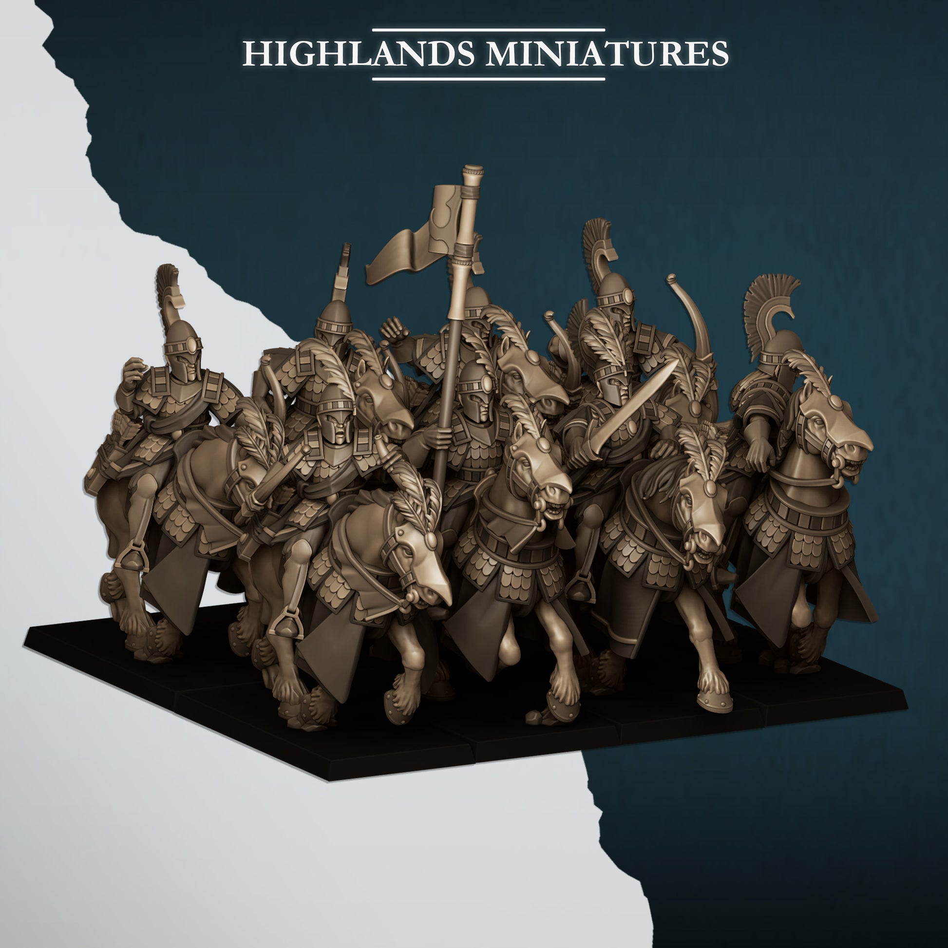Miniatura Hippeis con Arcos Altos Elfos resina 28mm sin pintar - Drakholm