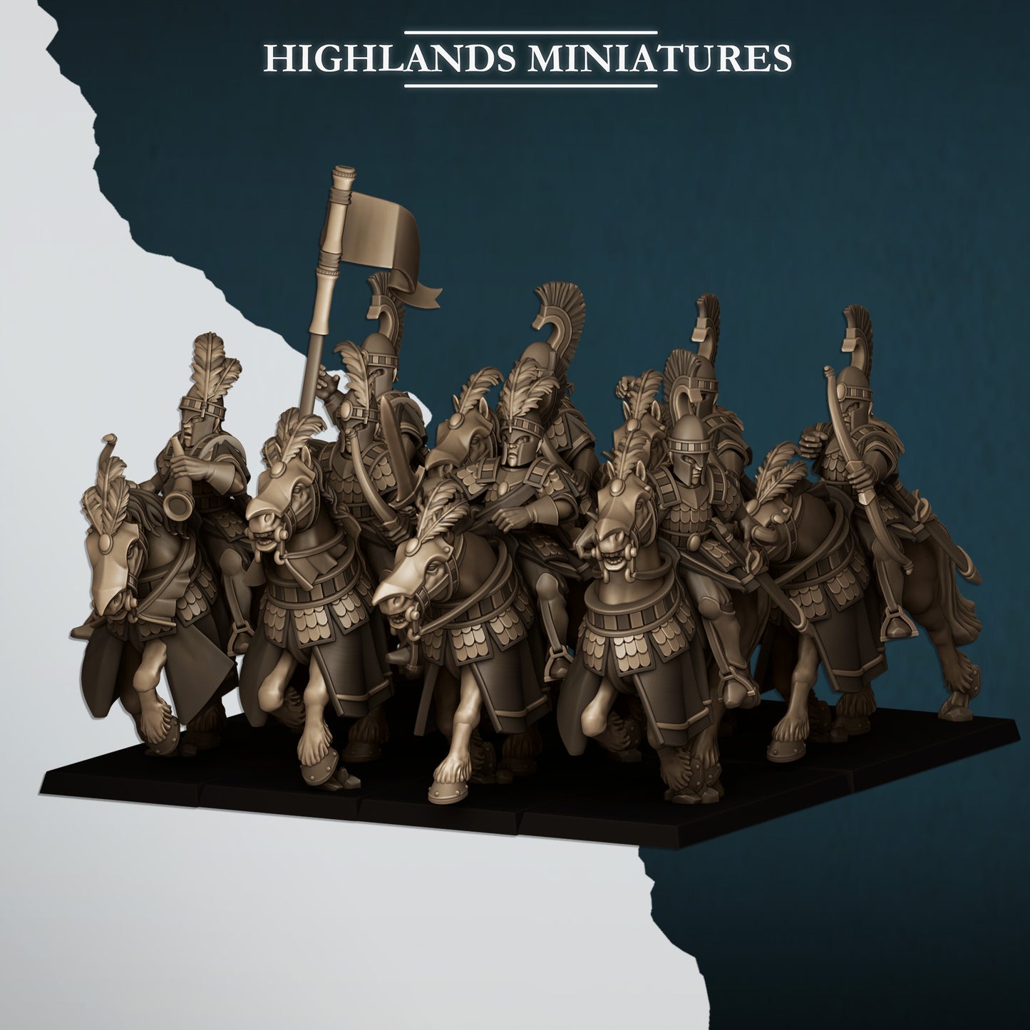 Miniatura Hippeis con Arcos Altos Elfos resina 28mm sin pintar - Drakholm