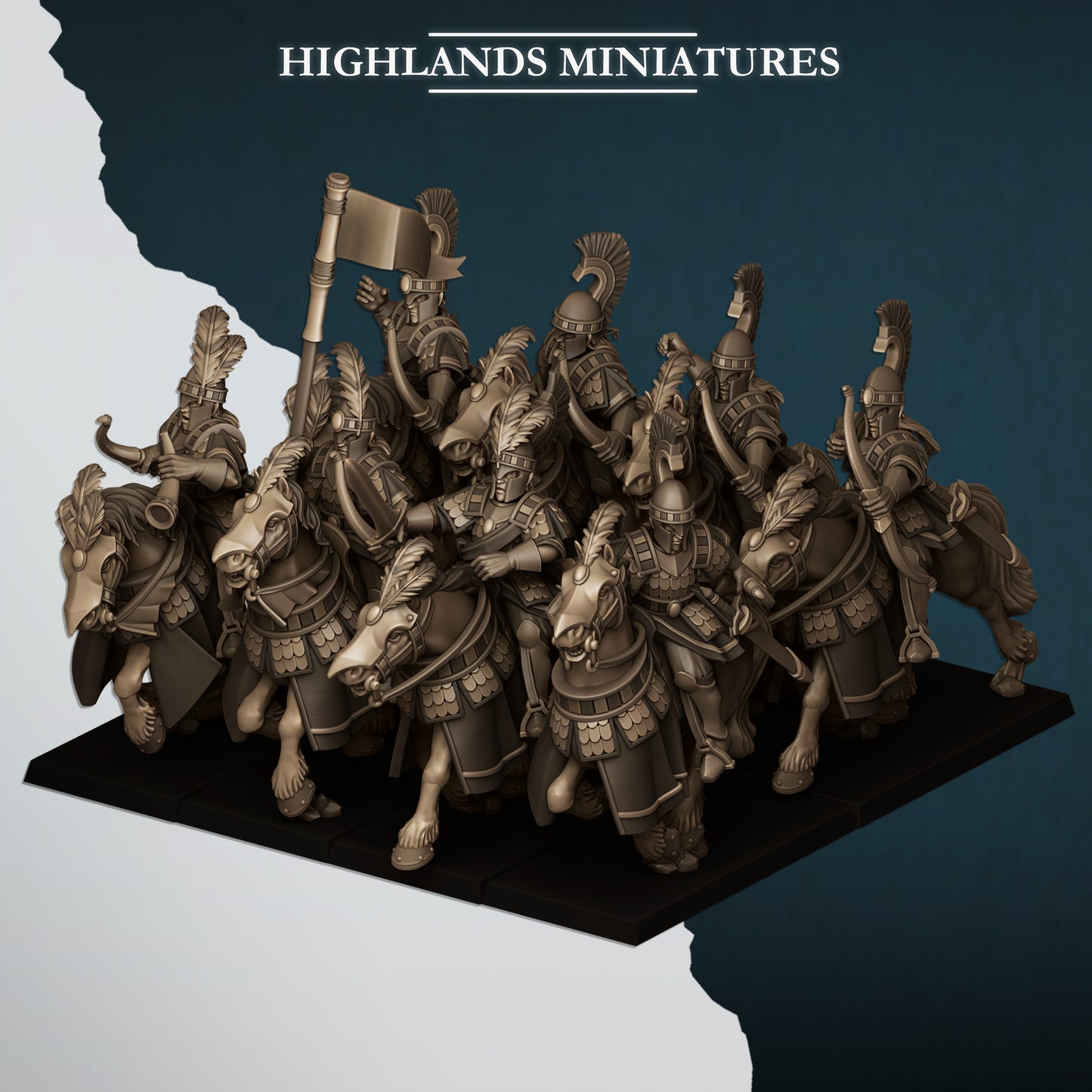 Miniatura Hippeis con Arcos Altos Elfos resina 28mm sin pintar - Drakholm