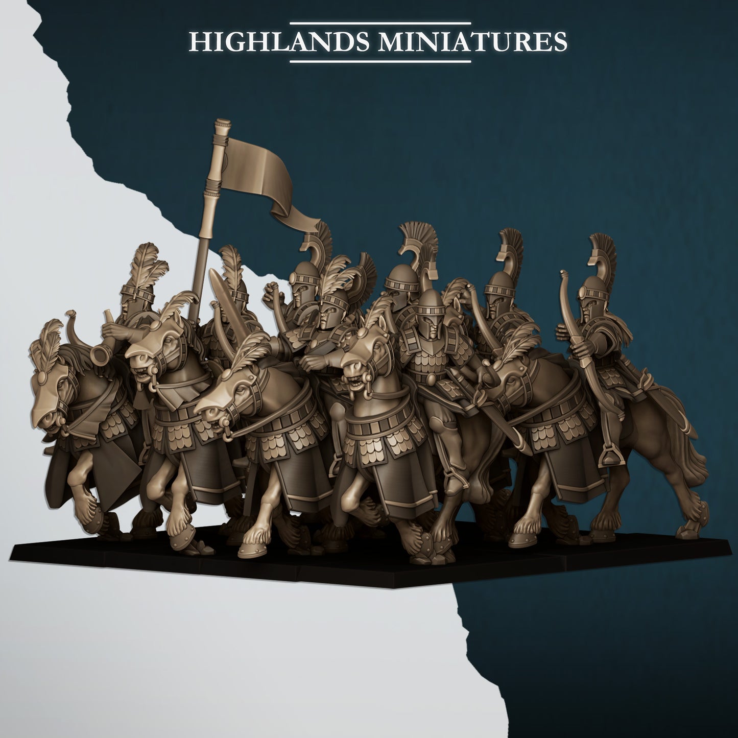 Miniatura Hippeis con Arcos Altos Elfos resina 28mm sin pintar - Drakholm