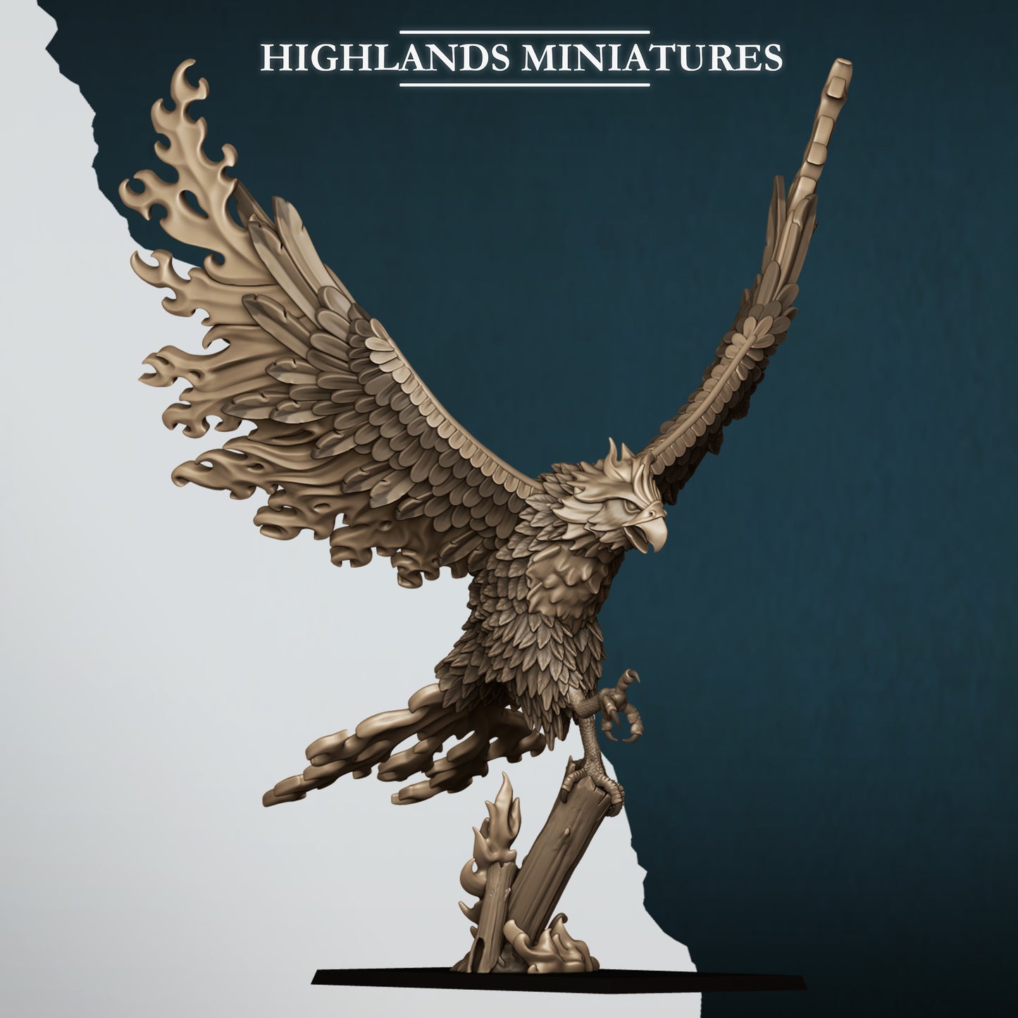 Miniatura Fénix de Fuego Altos Elfos resina 28mm sin pintar - Drakholm