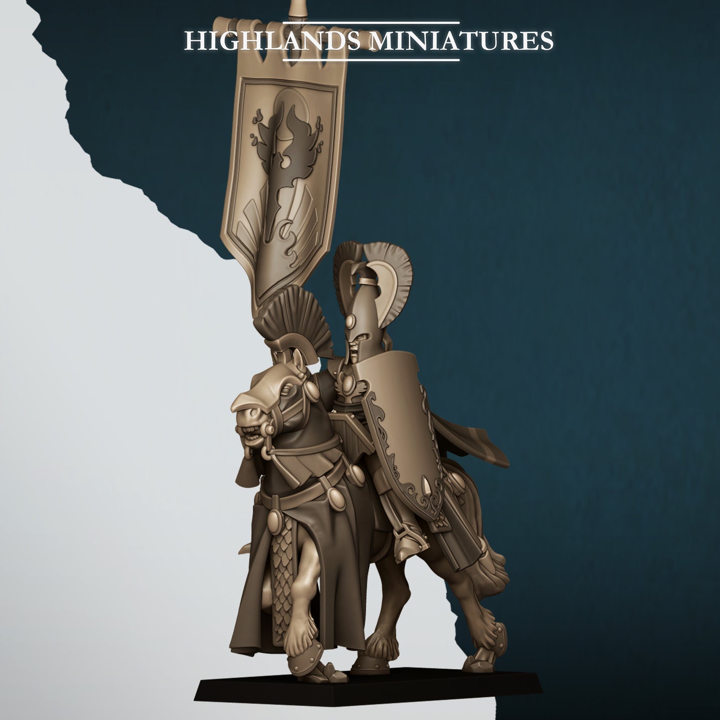 Miniatura Portaestandarte Montado Altos Elfos resina 28mm sin pintar - Drakholm