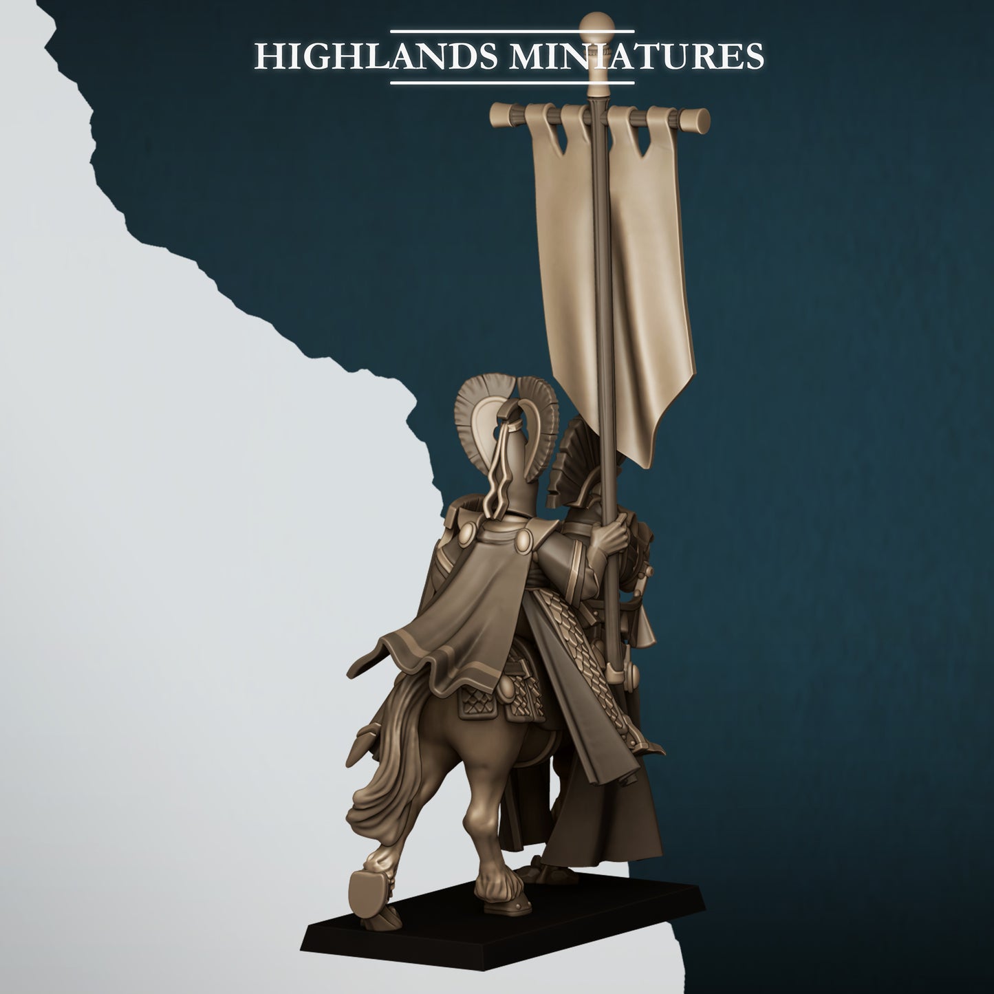 Miniatura Portaestandarte Montado Altos Elfos resina 28mm sin pintar - Drakholm