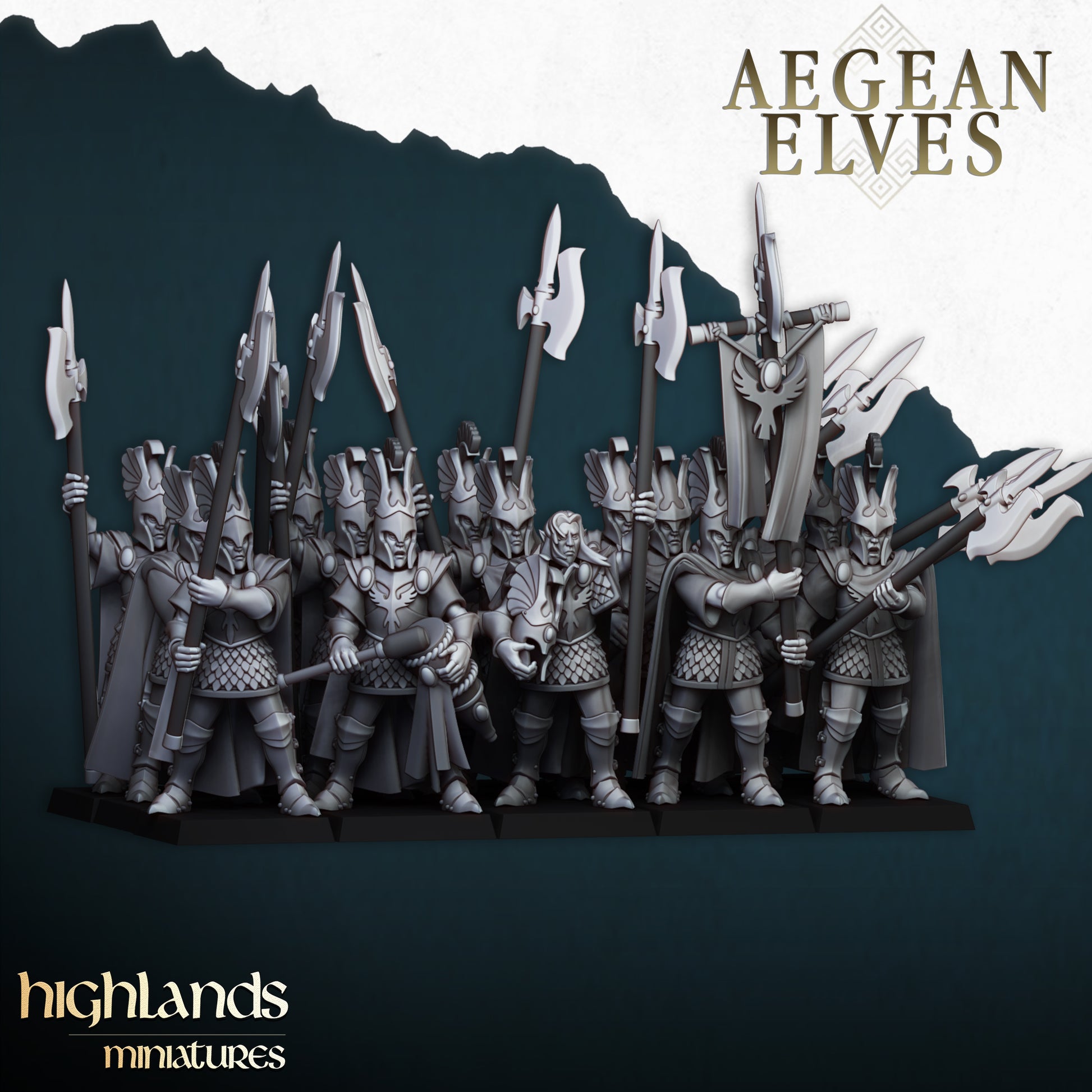 Miniatura Guardia Micénica Altos Elfos resina 28mm sin pintar - Drakholm