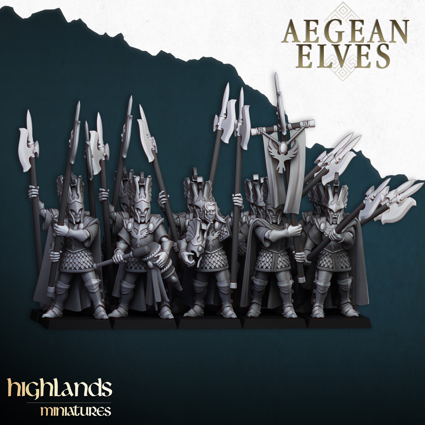 Miniatura Guardia Micénica Altos Elfos resina 28mm sin pintar - Drakholm
