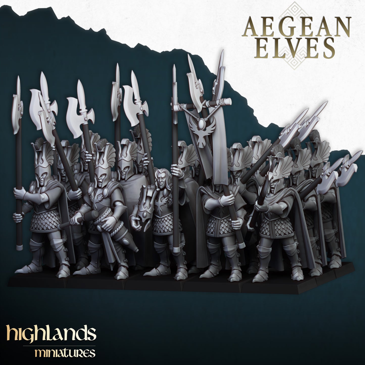Miniatura Guardia Micénica Altos Elfos resina 28mm sin pintar - Drakholm