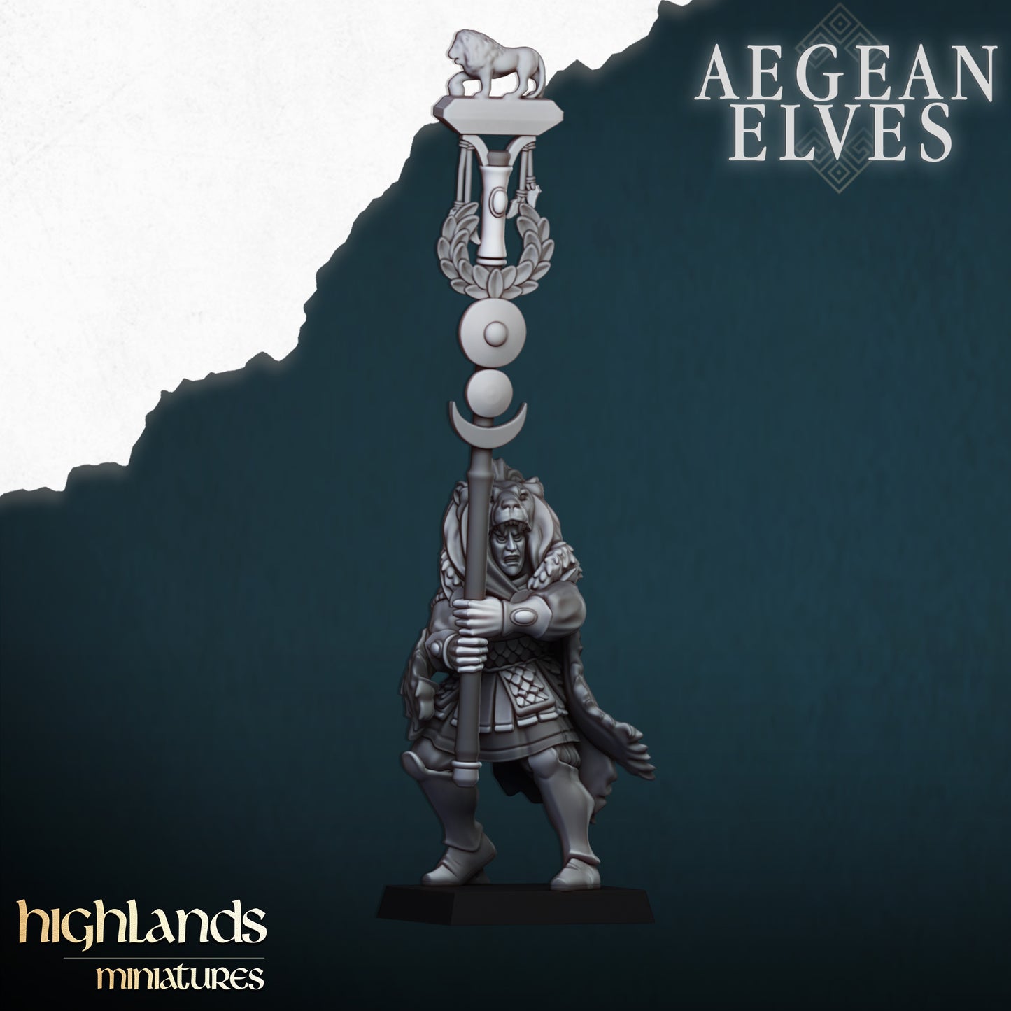 Miniatura Leones de Nemea Altos Elfos resina 28mm sin pintar - Drakholm